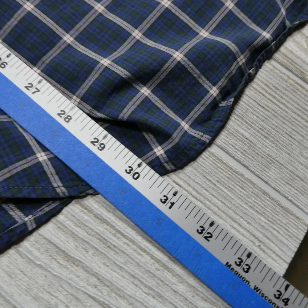 Banana Republic Shirt Adult XL Blue Plaid Custom 078 Wash‎ Camden Fit Mens